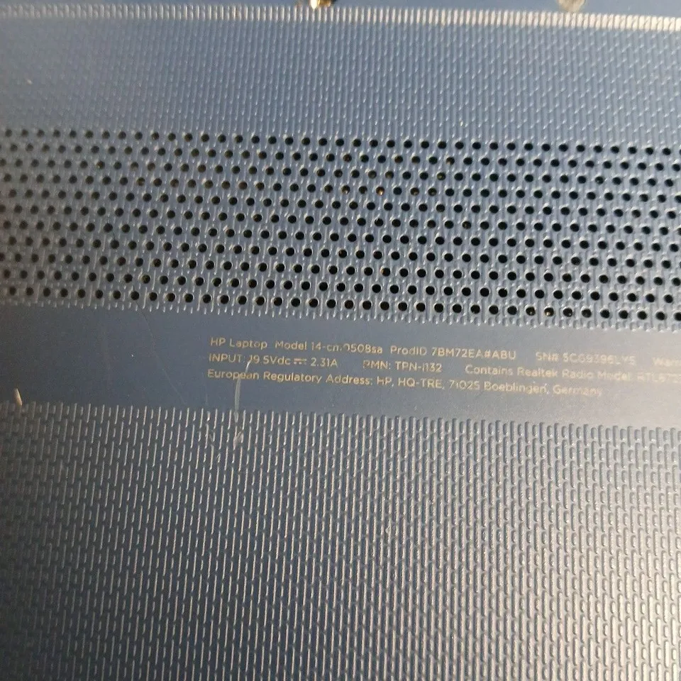 HP LAPTOP 14-SERIES NOTEBOOK – BLUE CHASSIS, MISSING DISPLAY