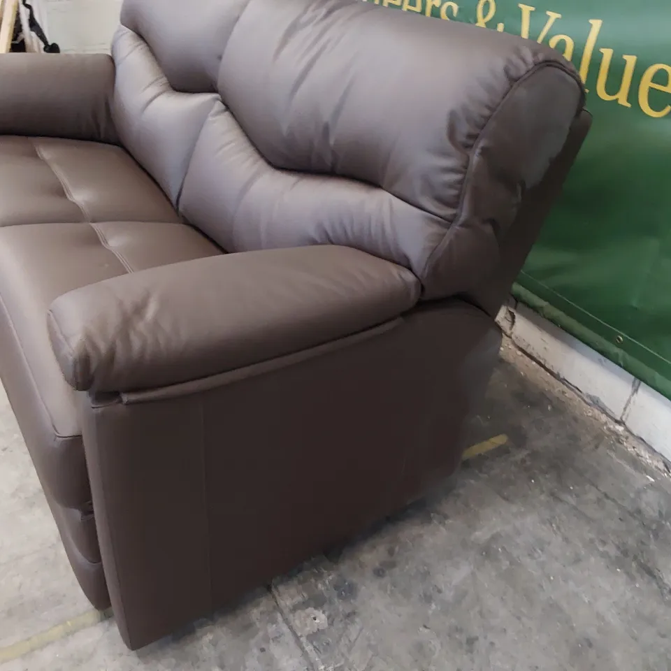 QUALITY BRITISH DESIGNER G PLAN STRATFORD TWO SEATER OXFORD CHOCOLATE LEATHER 