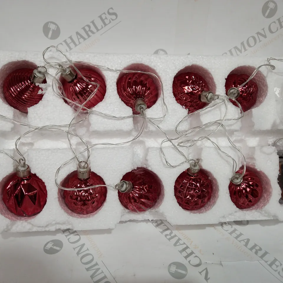 ALISON CORK MERCURY GLASS SET OF 10 BAUBLE LIGHT STRAND