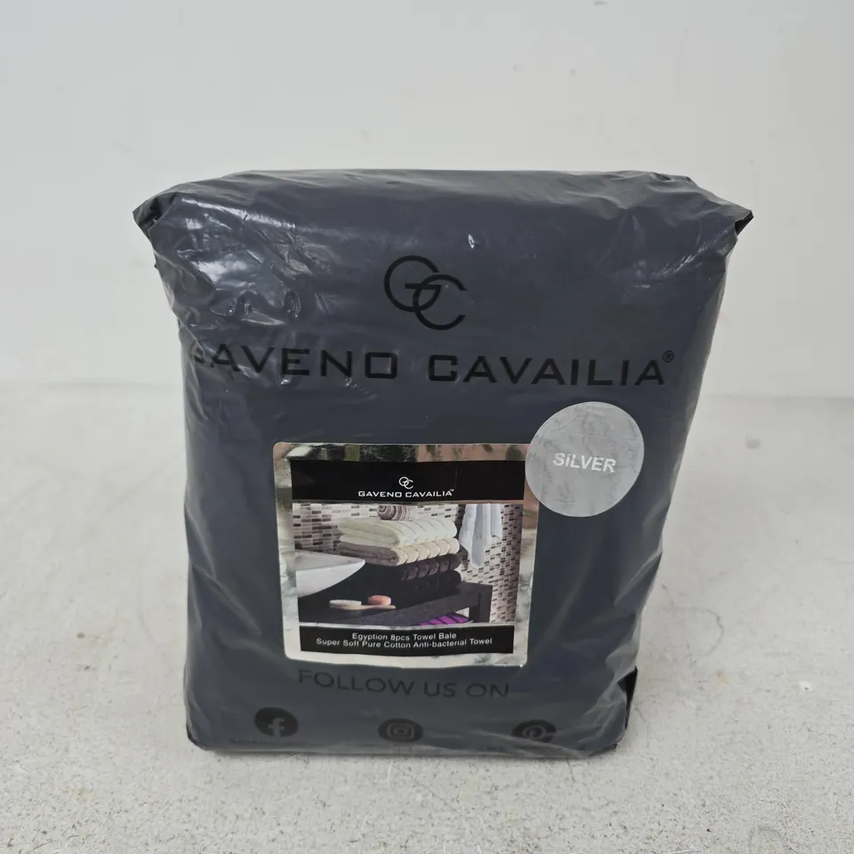 GAVENO CAVAILIA SILVER EGYPTIAN 8PCS TOWEL BALE
