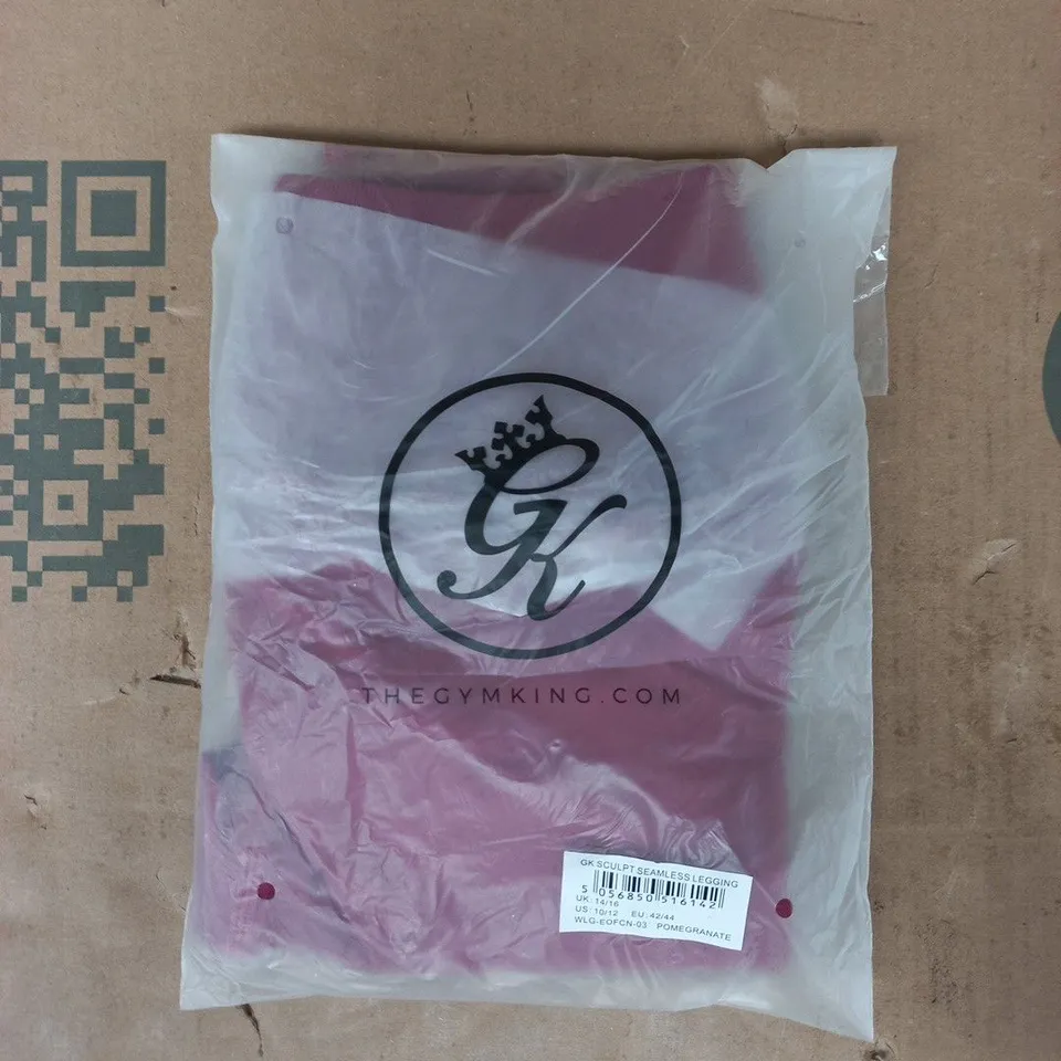 BAGGED GYM KING SCULPT SEAMLESS LEGGINGS IN POMEGRANATE SIZE 14/16