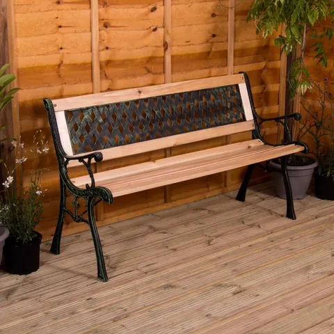BOXED MINGHELLA CROSS IRON BENCH