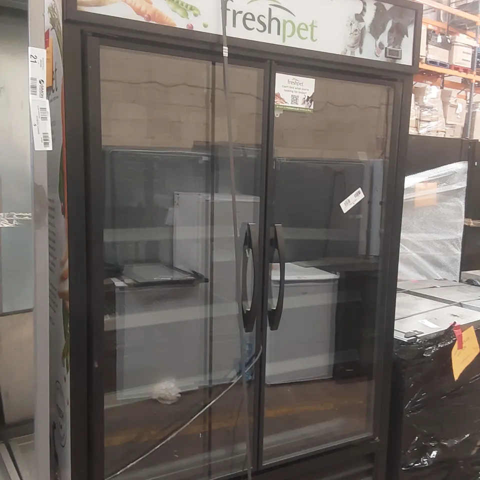 TRUE TVM 48SL HC VM01 COMMERCIAL DOUBLE DOOR DISPLAY FRIDGE