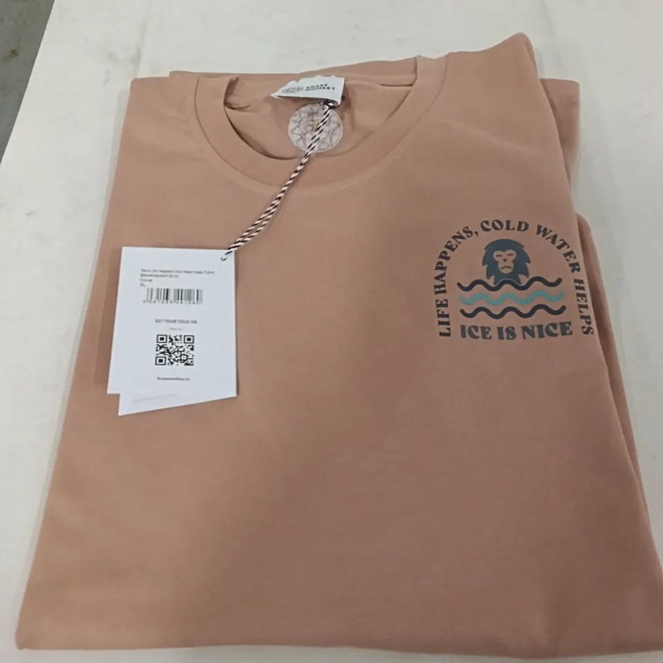 BOX OF BRASS MONKEY T-SHIRTS - CORAL SIZE XL APPROXIMATELY 9