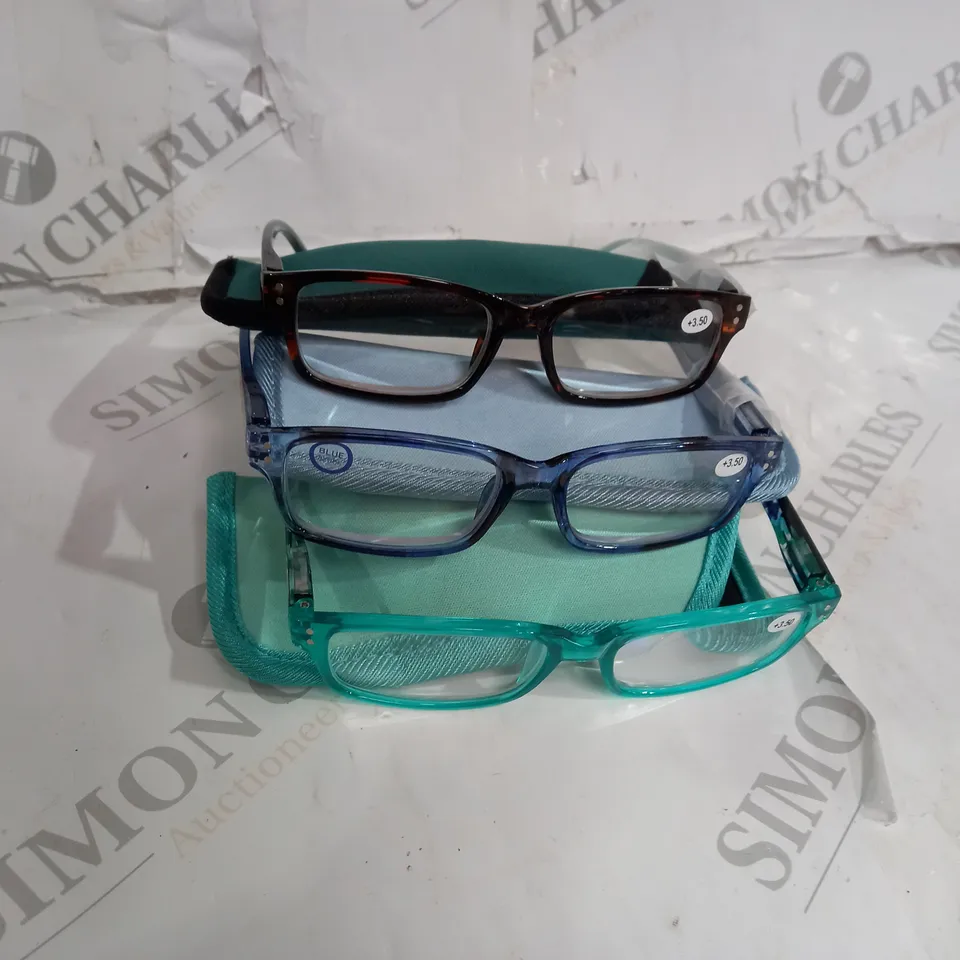 HUMMINGBIRD 3PC SET READER GLASSES WITH CASES AND CLEANING CLOTH