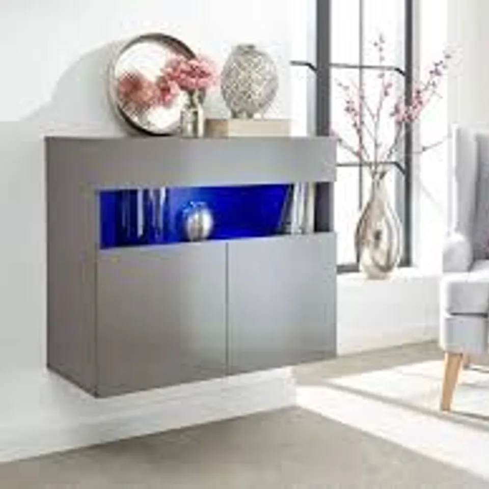BOXED GALICIA SIDEBOARD WITH LED - GREY (1 BOX)