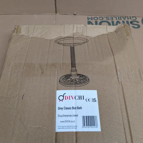DIVCHI GREY CLASSIC BIRD BATH – GARDEN ORNAMENT