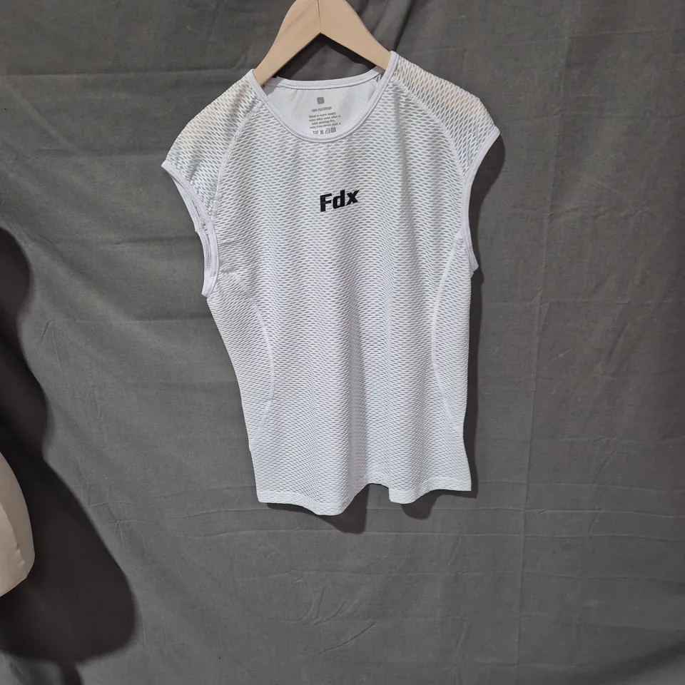 FDX MESH SPORTS TANK TOP – WHITE SIZE SMALL