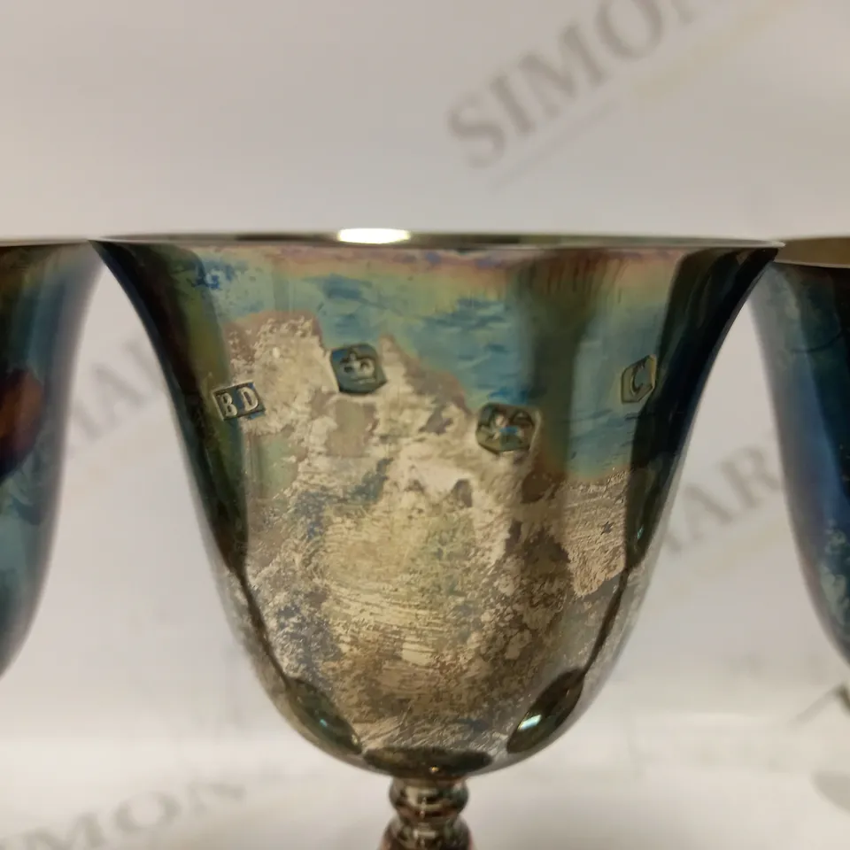 SET OF 3 SILVER WINE CUPS - POSSIBLY BURRAGE DAVENPORT