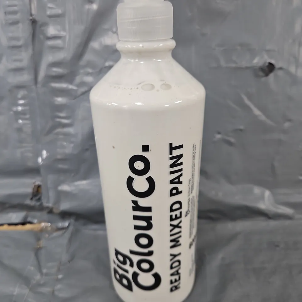 24 BOTTLES OF BIG COLOUR READY MIXED PAINT IN WHITE (600ML) - COLLECTION ONLY