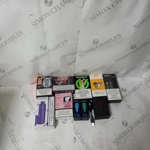 BOX OF APPROXIMATELY 10 ECIG PRODUCTS TO INCLUDE ASPIRE, OBS, INNOKIN