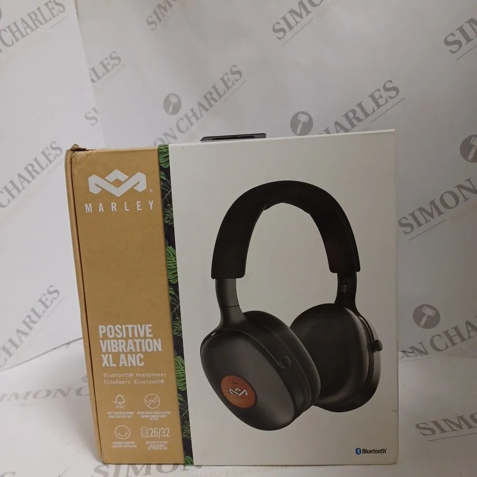 BOXED HOUSE OF MARLEY POSITIVE VIBRATION XL ANC BLUETOOTH HEADPHONES 