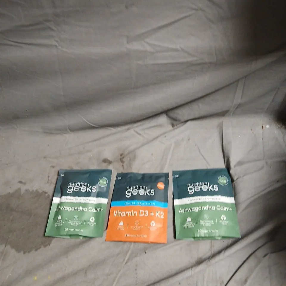 NUTRITION GEEKS ASHWAGANDHA CALM+ & VITAMIN D3 + K2 SACHETS (SET OF 3)