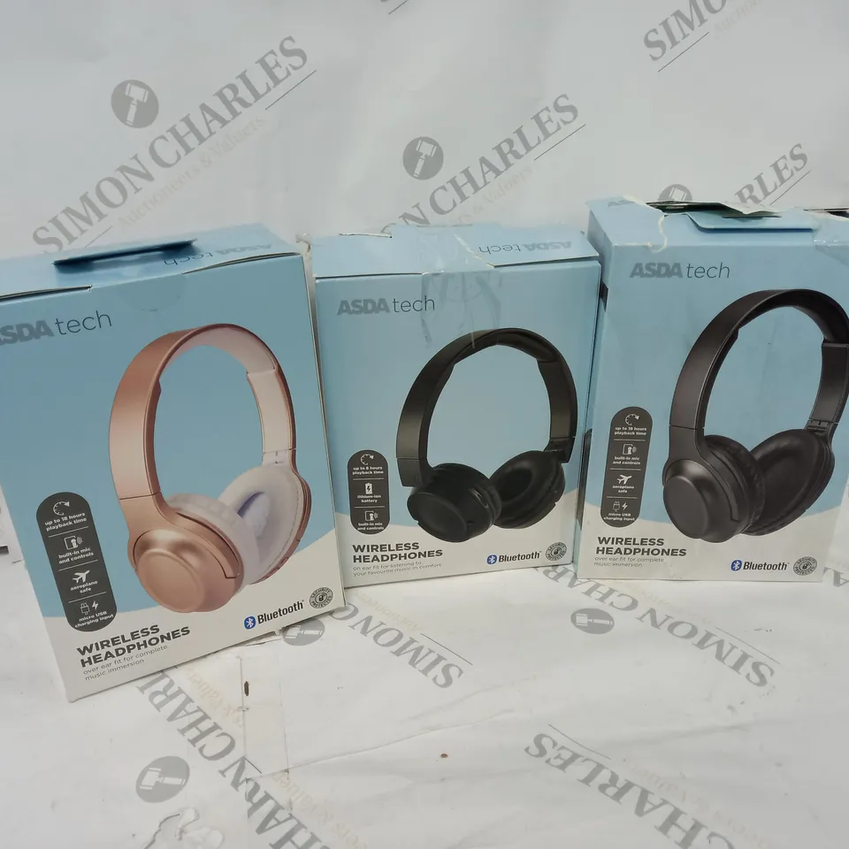 APPROXIMATELY 9 ASSORTED ASDA TECH HEADPHONES