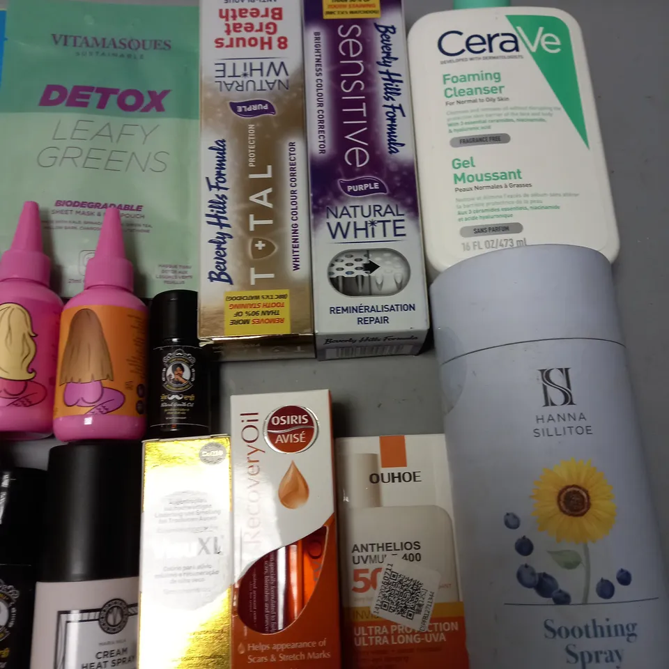 LOT OF APPROXIMATELY 21 ASSORTED HEALTH AND BEAUTY ITEMS TO INCLUDE CERAVE CLEANSER, VITAMASQUES FACE MASKS AND OSIRIS RECOVERY OIL