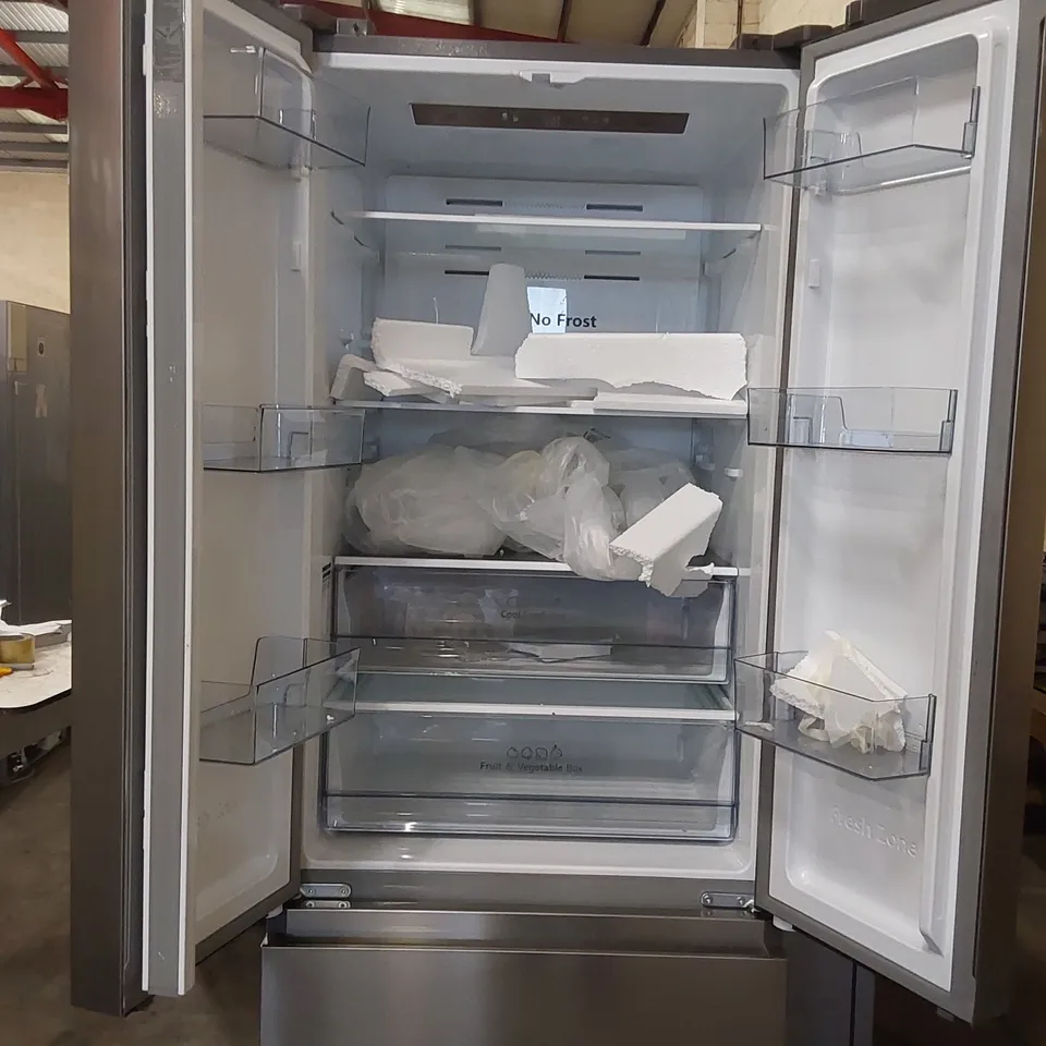 HISENSE RF632N4BCE FREESTANDING AMERICAN DOOR FRIDGE FREEZER, NO FROST, E RATED, SILVER, 69.4D X 70.4W X 200H CM, 485 LITERS [ENERGY CLASS E]