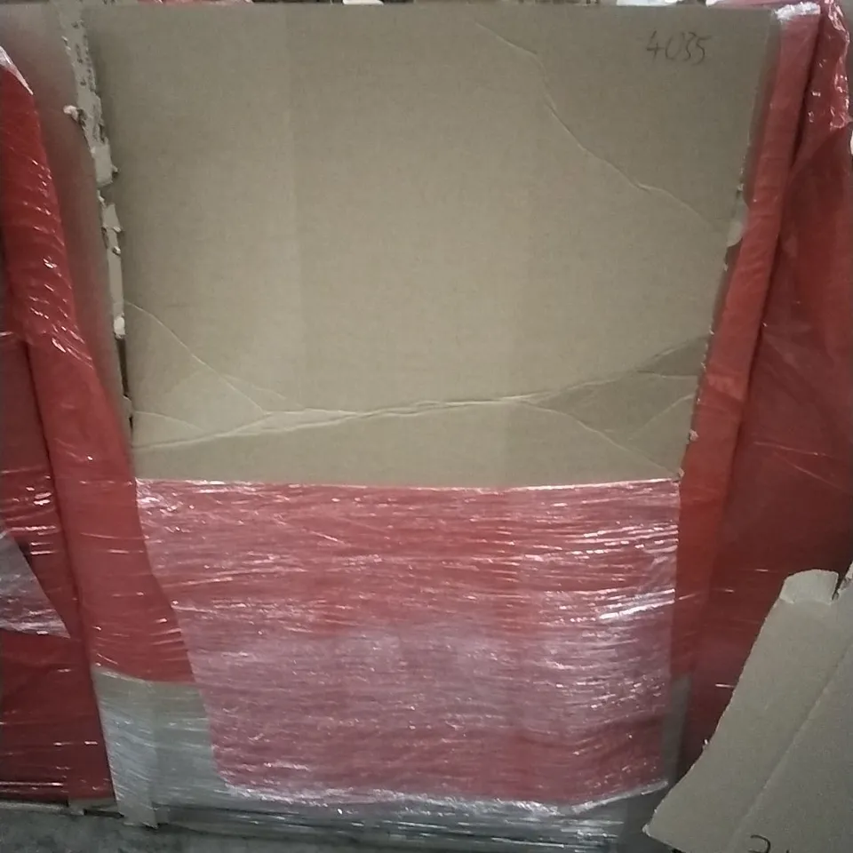 PALLET OF ASSORTED HOUSEHOLD GOODS AND PRODUCTS TO INCLUDE; FRUIT BASKET , DOOR BRACE, BOXED FURNITURE ETC