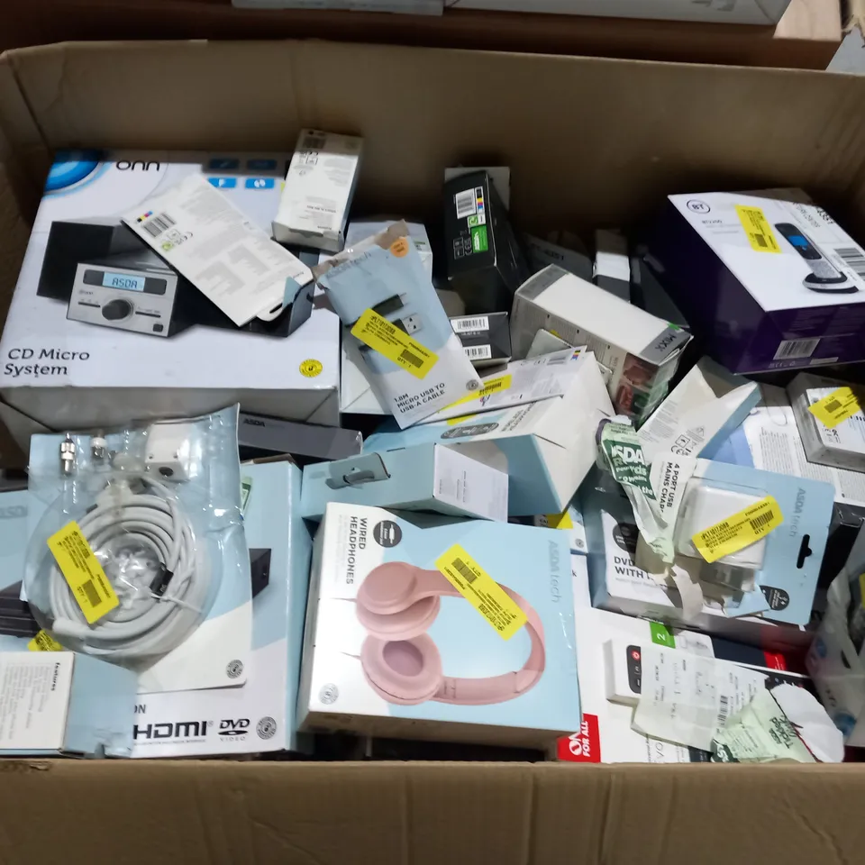 LARGE BOX OF ASSORTED ELECTRICAL GOODS TO INCLUDE;