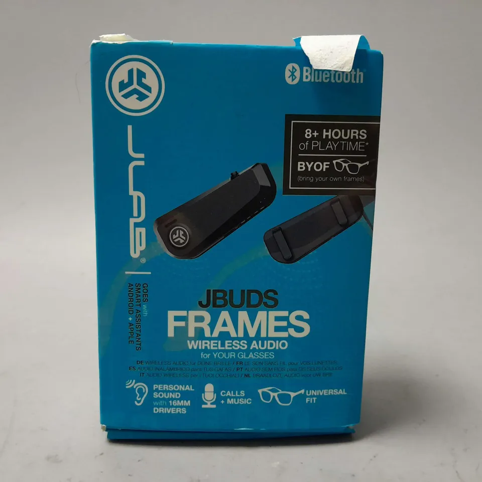 BOXED JLAB JBUDS FRAMES WIRELESS AUDIO FOR GLASSES