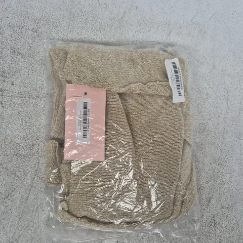 BAGGED PINK BOUTIQUE SOMETHING SPECIAL GOLD KNITTED LUREX BALLET TOP SIZE 12