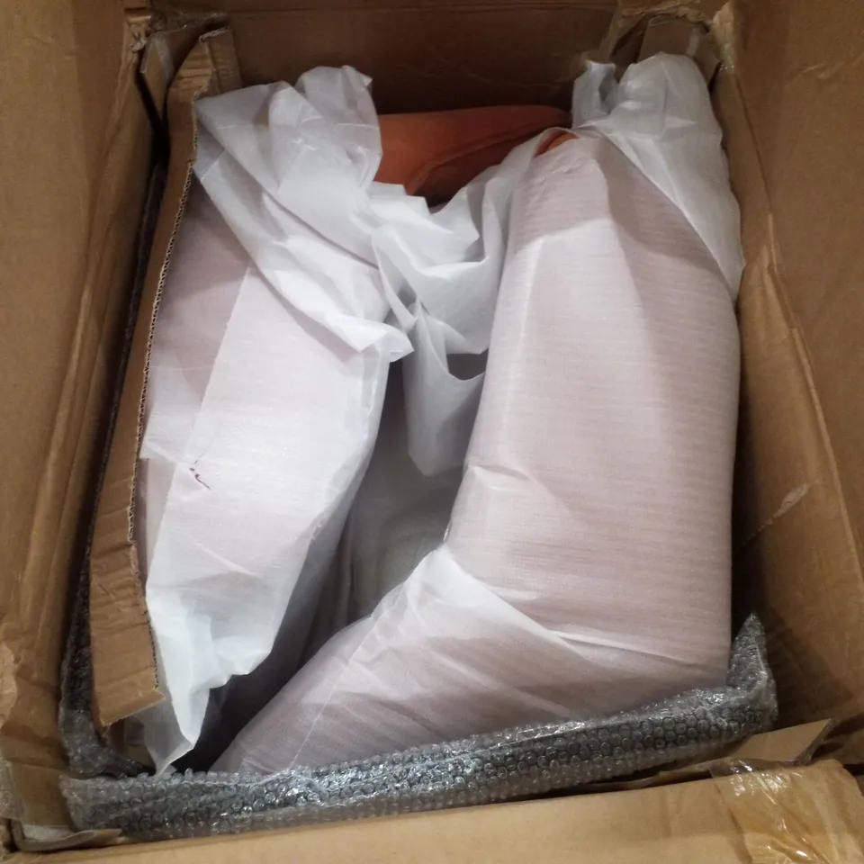 BOXED 68CM UPHOLSTERED BAR STOOL WITH ARM, ORANGE (SET OF 2) - 1 BOX