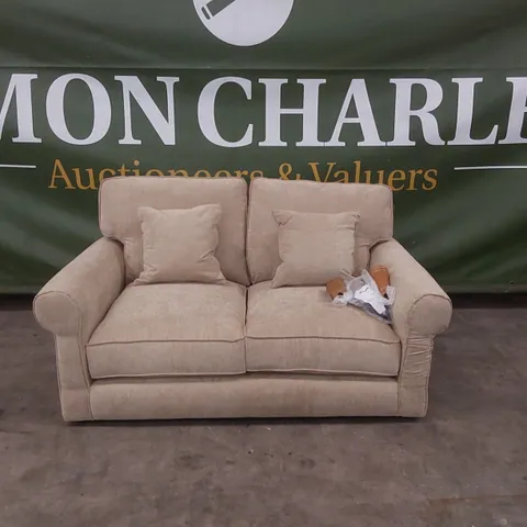 QUALITY DESIGNER WILLIAM FABRIC UPHOLSTERED 2 SEATER SOFA