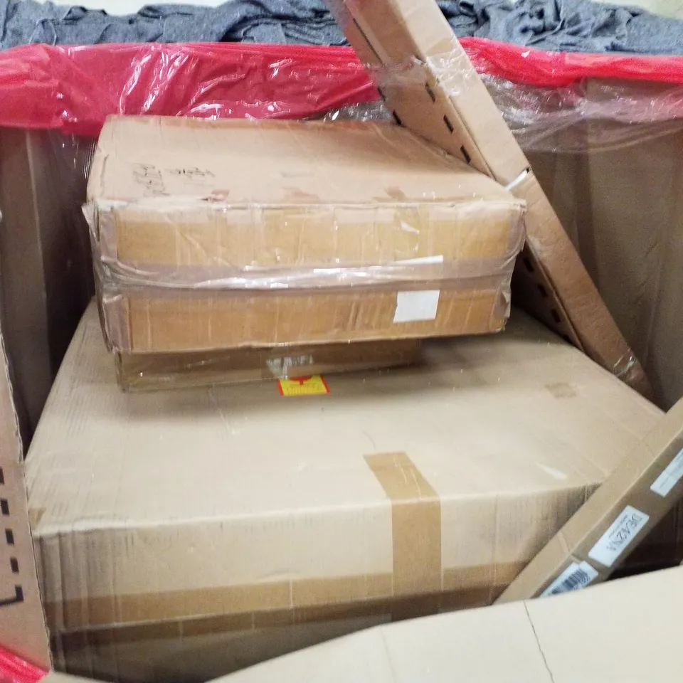 PALLET CONTAINING ASSORTED PRODUCTS INCLUDING WALL CLOCK, STUFFED ANIMAL STORAGE, ARTIFICIAL PLANTS, PORTABLE ELECTRIC STOVE & 2500W OIL HEATER WITH TIMER 