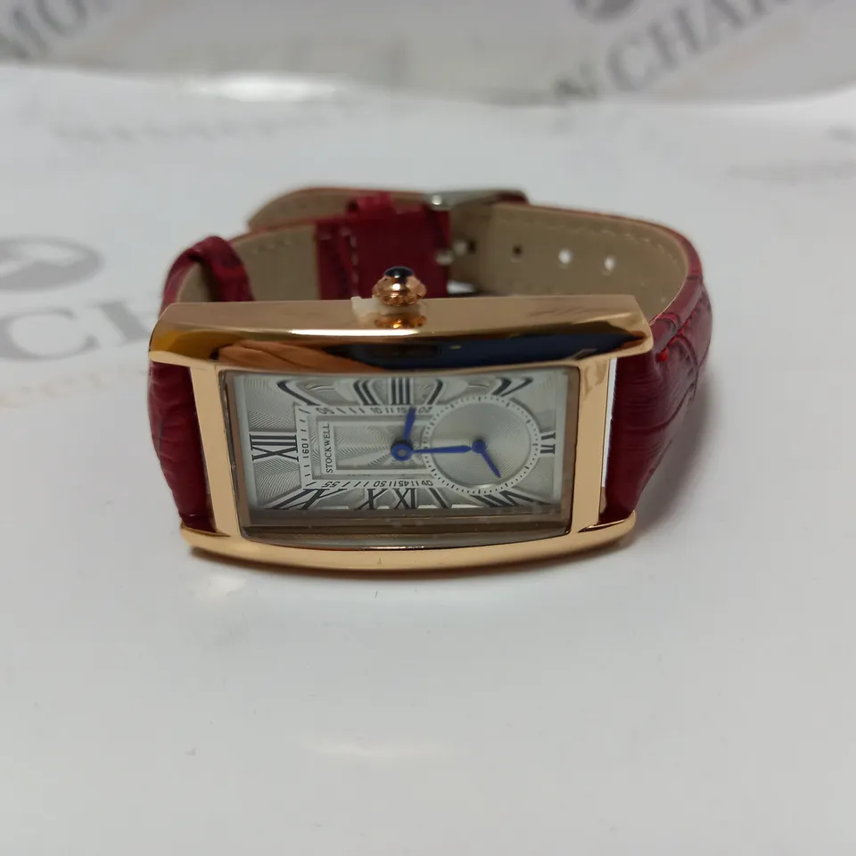 LADIES STOCKWELL WATCH – TEXTURED DIAL WITH SUB DIAL MINUTE HAND – LEATHER STRAP