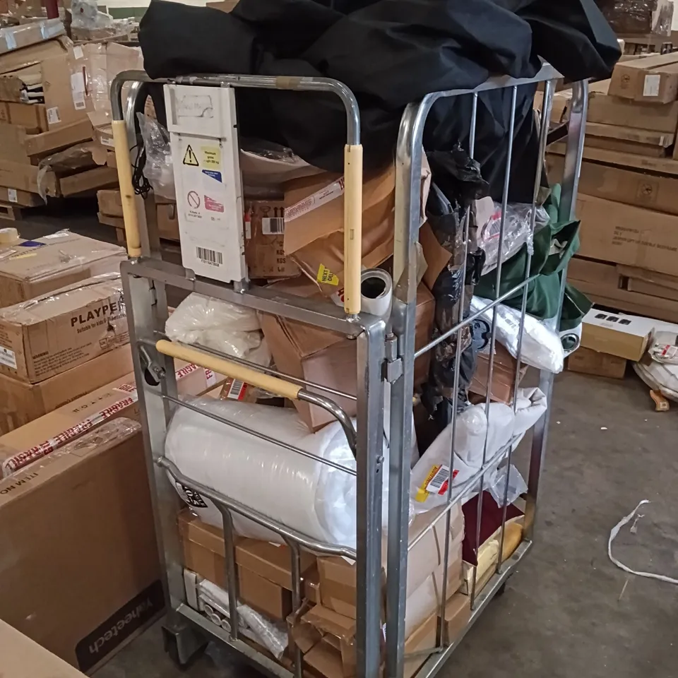 CAGE OF ASSORTED HOUSEHOLD GOODS AND PRODUCTS - CAGE NOT INCLUDED 