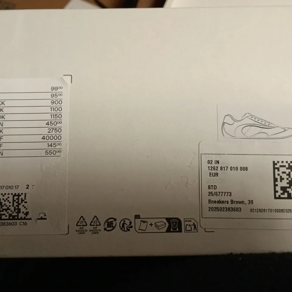  COS BROWN SUEDE LOOK TRAINERS - EUR 39