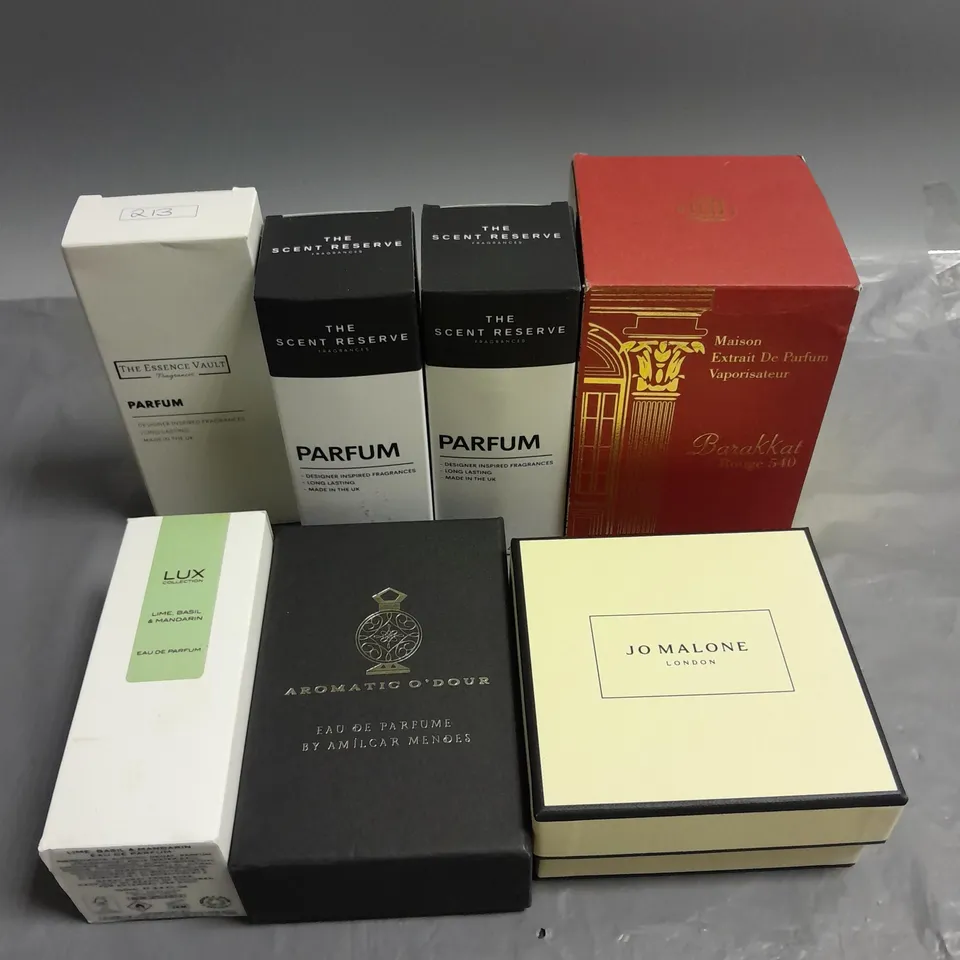 BOX OF APPROXIMATELY 6 ASSORTED BOXED FRAGRANCES TO INCLUDE - THE SCENT RESERVE PARFUM - JO MALONE LONDON - LUX COLLECTION - ETC