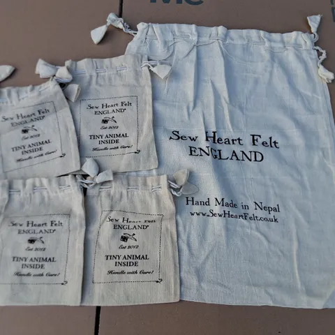 LARGE QUANTITY OF SEW HEART FELT BRANDED COTTON DRAWSTRING BAGS