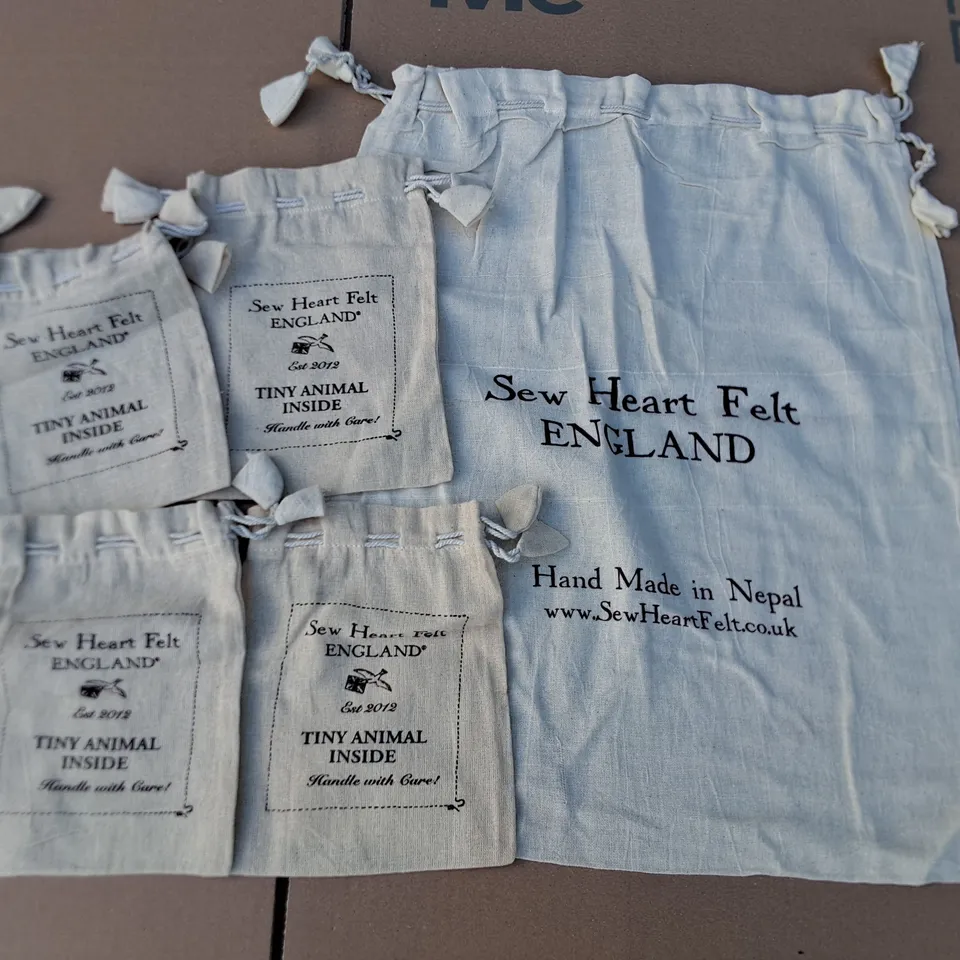 LARGE QUANTITY OF SEW HEART FELT BRANDED COTTON DRAWSTRING BAGS