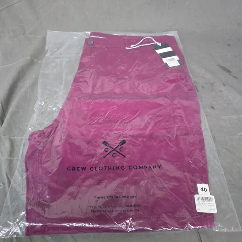 CREW CLOTHING COMPANY BERMUDA CHINO - PURPLE, UK 40 (MEN'S)