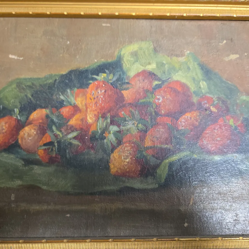STILL LIFE WITH FRUIT – OIL ON CANVAS, FRAMED