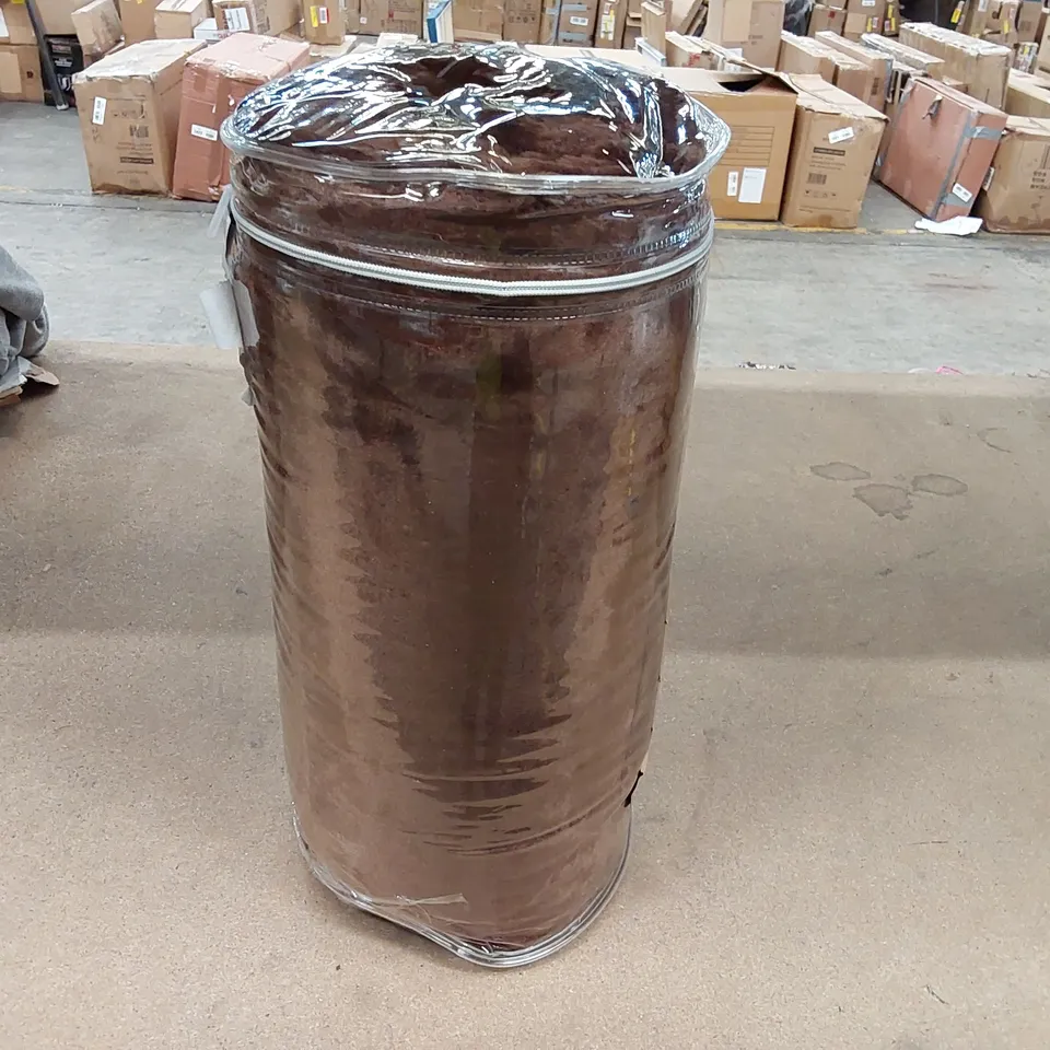 BAGGED ZYGI REVERSIBLE MINK FAUX PLUSH FUR FLEECE THROW/BLANKET - BROWN, 200 X 240CM (1 ITEM)