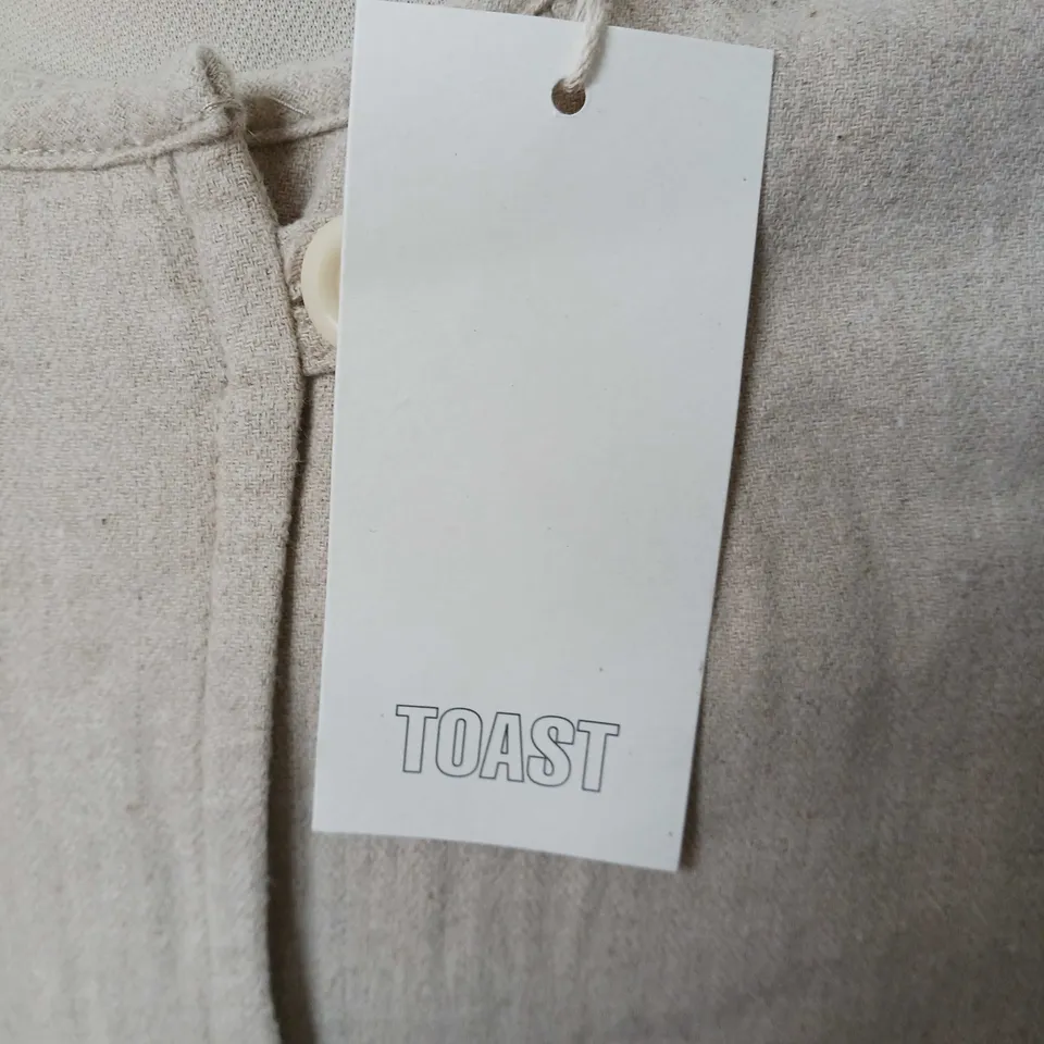 TOAST QUILTED COTTON LINEN JACKET PEBBLE SIZE S
