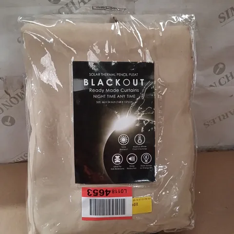 BAGGED BLACKOUT CURTAINS, PENCIL PLEAT, 168X137cm - BEIGE (1 BOX)