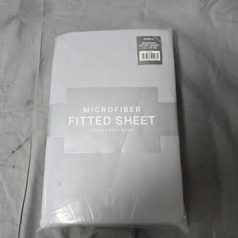 DOUBLE MICROFIBER FITTED SHEET – SILVER, 137 X 190 CM