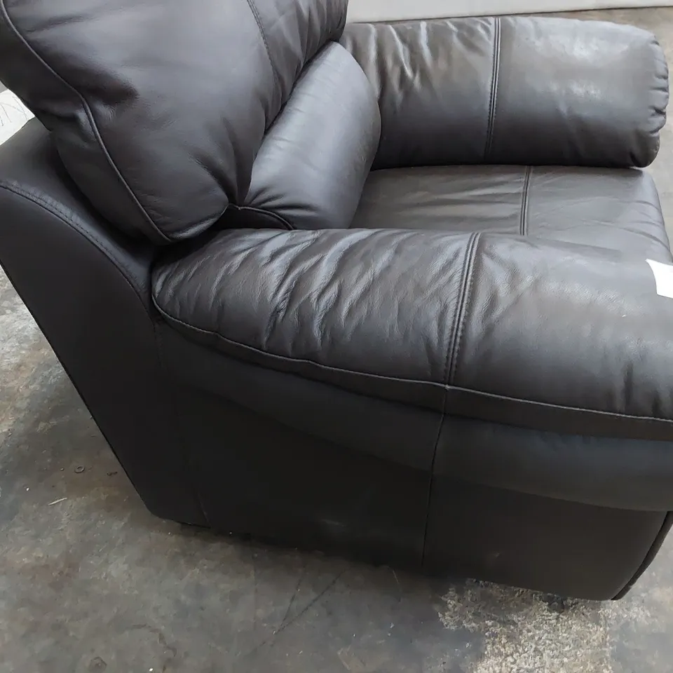 DESIGNER EASY CHAIR BROWN LEATHER 