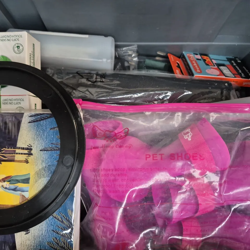 APPROXIMATELY 10 ASSORTED HOUSEHOLD ITEMS TO INCLUDE CHRISTMAS CARDS, BRAIN BOTS AUDIO CARDS, ETC