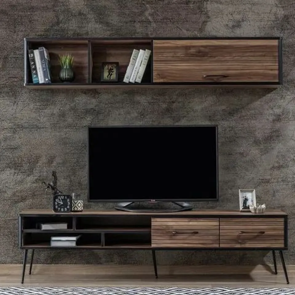 BOXED NISA TV UNIT - 190CM WALNUT (2 BOXES)