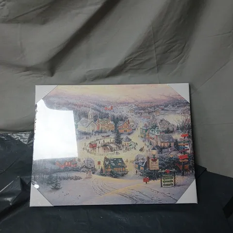 CHRISTMAS CANVAS WALL ART BATTERY POWERED BOXED