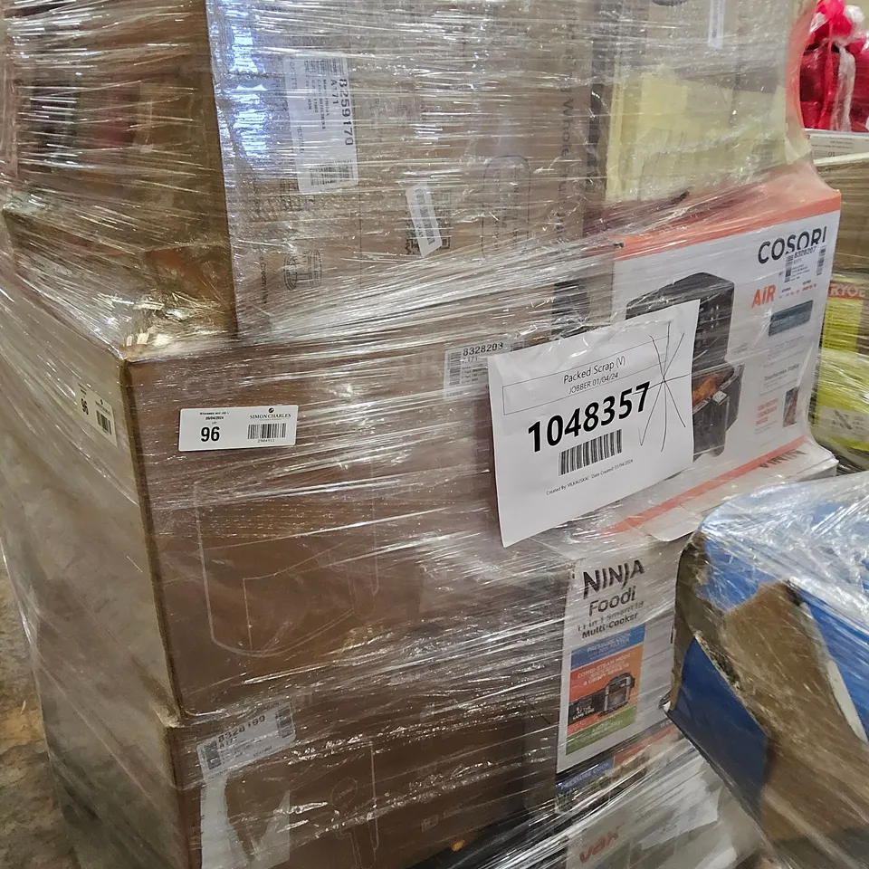 PALLET OF APPROXIMATELY 23 UNPROCESSED RAW RETURN HOUSEHOLD AND ELECTRICAL GOODS TO INCLUDE;