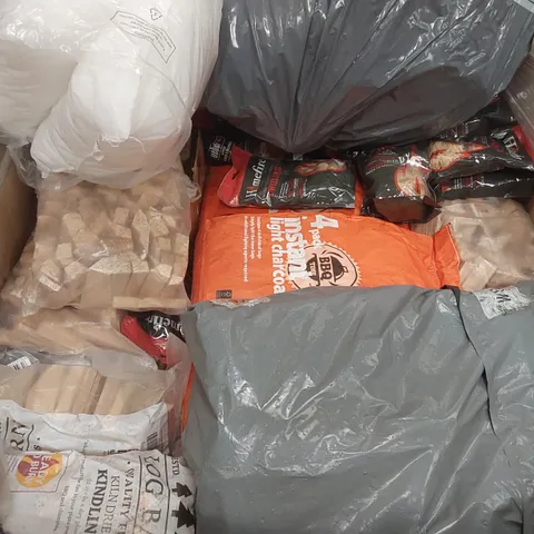 PALLET CONTAINING A LARGE QUANTITY OF FIREWOOD, FIRELIGHTERS ECT