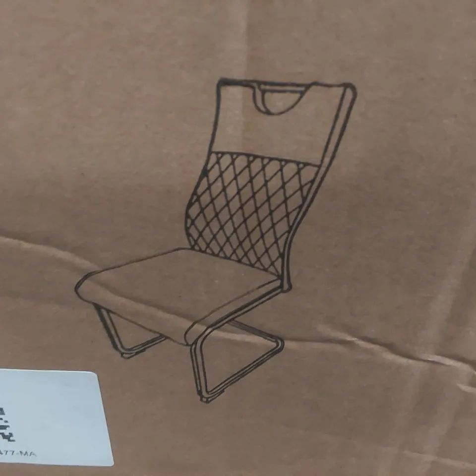 BOXED SET OF 4 DARK GREY UPHOLSTERED DINING CHAIRS 