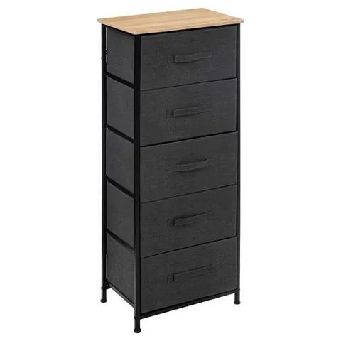 BOXED TISSA TALL GREY 5 DRAWER STORAGE UNIT (1 BOX)