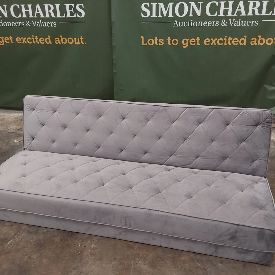 DESIGNER CLICK CLACK SOFA BED GREY FABRIC
