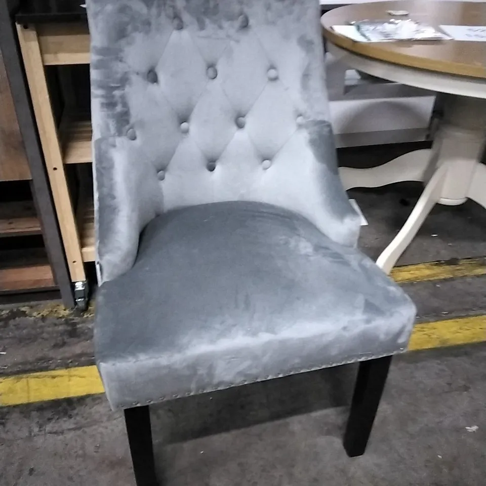 SCOTT UPHOLSTERED GREY VELVET DINING CHAIR