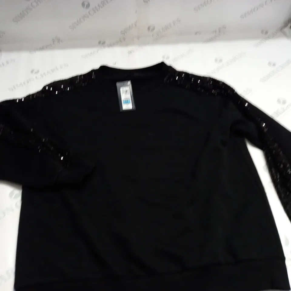 M&S COLLECTION BLACK SEQUIN JUMPER - 14 REG